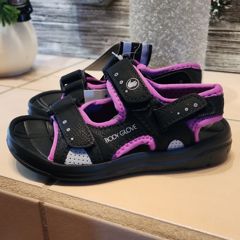 Body Glove Black and Purple Sandals